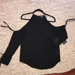 Sheer Black Cold Shoulder tip! Never worn!